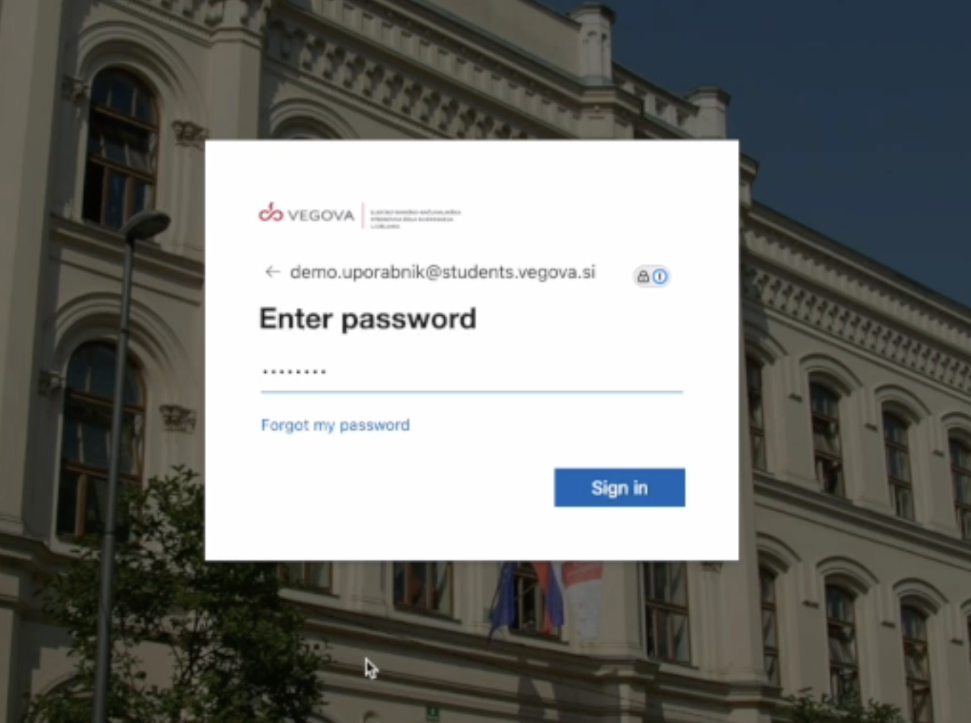 vnosno polje za vpis gesla